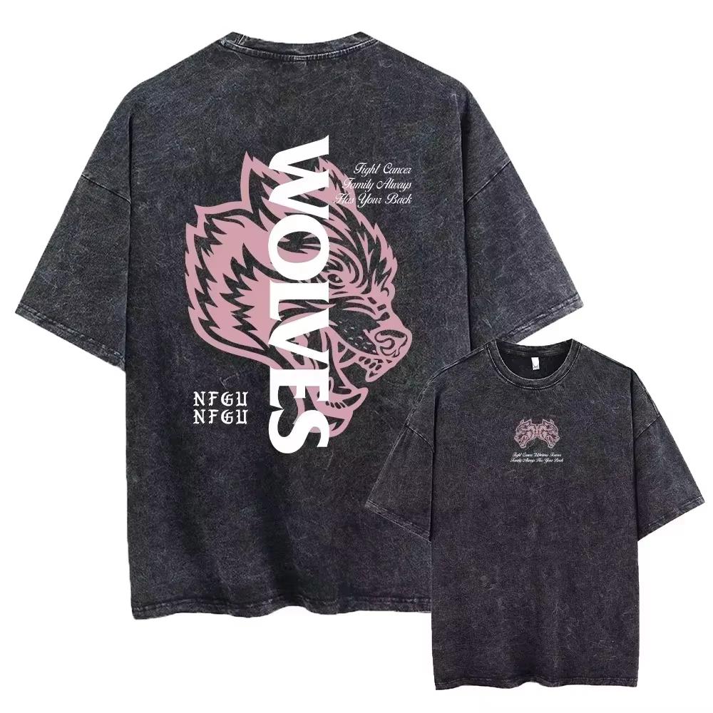 2026 Hot Sale Darc Wolves Sport Vintage Washed TShirts Gym Bodybuilding Unisex Clothing Summer Fitness TEE Workout Sport T-shirts Short Sleeve Tee Top