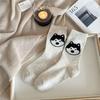 Cute Cartoon Dog Short Socks Dot Yarn Women Mid-calf Socks Soft Cotton Tube Socks  Girl