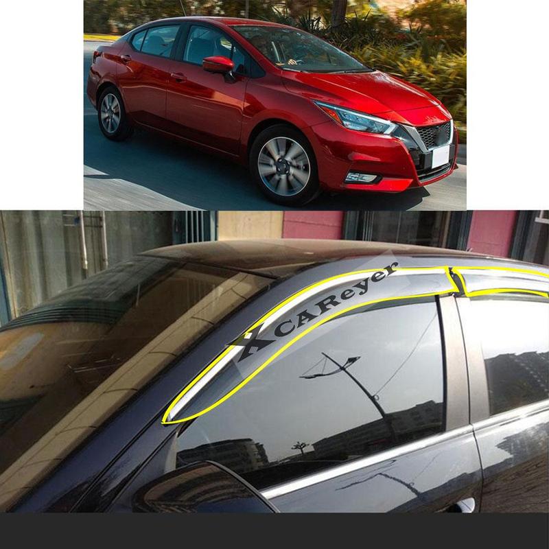 For NISSAN Sunny Latio Almera N17 N18 2010 2011 2012- Car Body Sticker Plastic Window Glass Wind Visor Rain/Sun Guard Vent