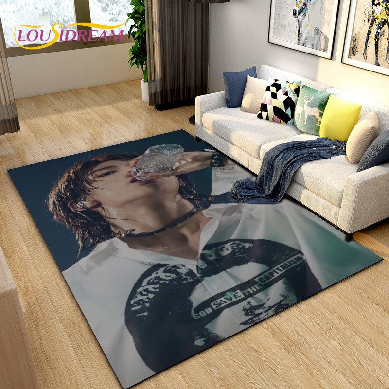 Stray Kids Kpop Singer Area Rug Large,Carpet Rug for Living Room Bedroom Sofa Doormat Decoration, Kids Play Non-slip Floor Mat