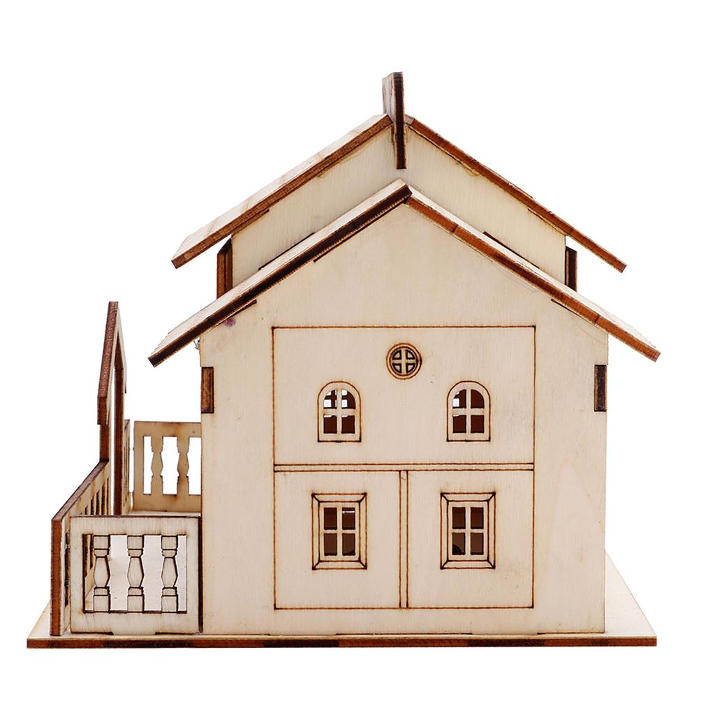Miniature Villa Money Coin Storage Box Money Bank House Model Home Decor(Triangular Gate)