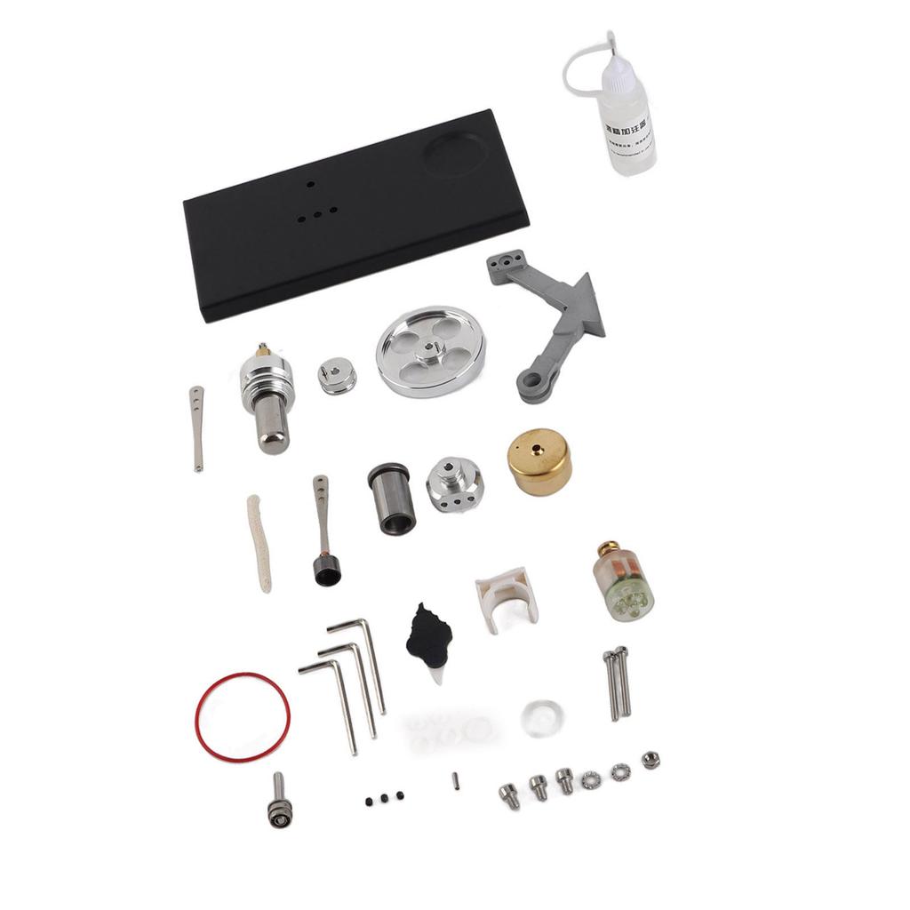 Stirling Engine Model Kit Metal Educational Physics Science Experiment Toy with LED Lights for Kids Birthday Gift