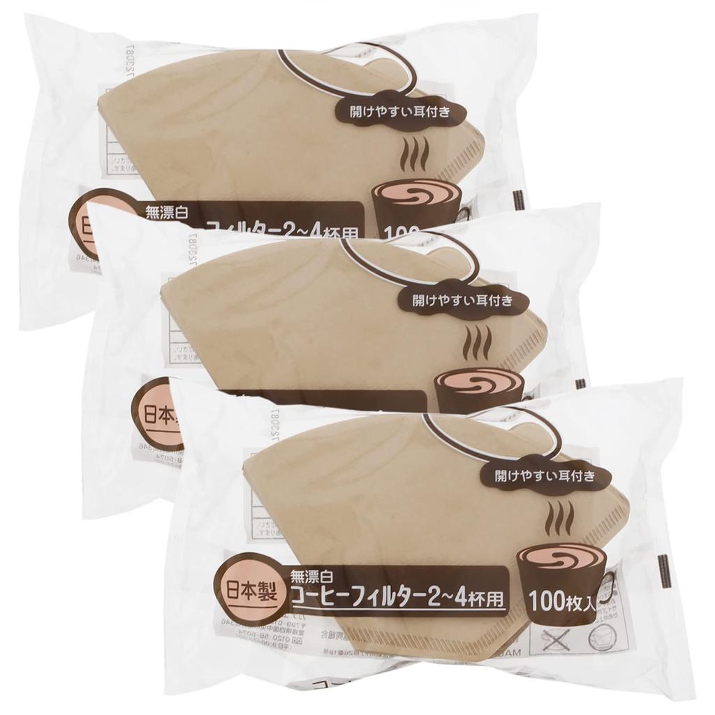 Фильтр Zenkakyo Coffee Proleave для 2-4 человек, 100 шт. x 3 шт., неотбеленный, фильтр, люди, Япония, коричневый,