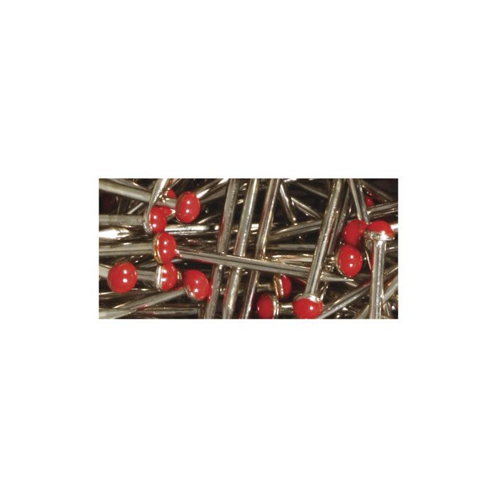 Épingles avec tête coloràée, 21x0,7mm, boîte 500 pièces, rouge classique