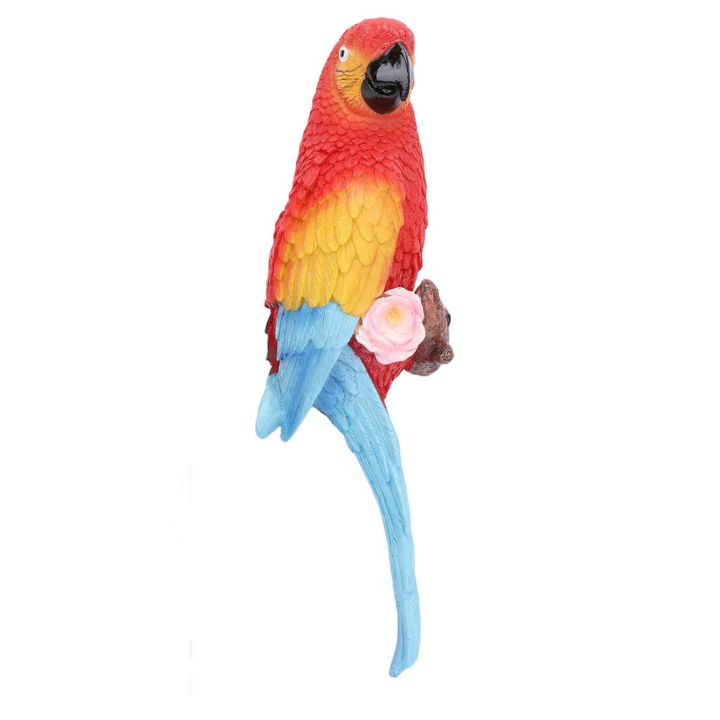 Parrot Sculpture Multifunctional Realistic Carving Resin Weather Proof Parrot Decor Ornaments