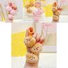Cute Brown And Pink Cream Bear Plush Keychain Charming Bag Accessory For Kids