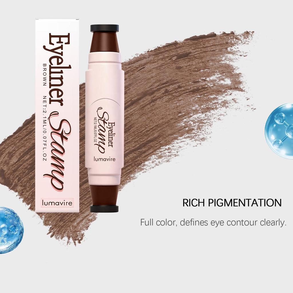 Коричневый штамп-подводка для глаз Lumavire: Быстро сохнет, Натуральный финиш, Высокая пигментация для легкого нанесения.