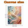 Pearl painting kit, 5D pearl shaped diamond elegant white phoenix painting kit suitable for home living room, bedroom, study room wall art gifts