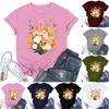 Women's Fashion Casual Printed Round Neck Short Sleeved T-Shirt Top T-Shirt Top Top