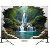 2D flat banner, 1 piece, realistic waterfall forest wall sticker - self-adhesive natural landscape decorative painting, yzb
