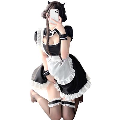 Сексуальный костюм горничной для косплея включает сексуальный костюм Лолиты одного размера, который подходит всем, костюм горничной, сексуальный и популярный костюм на Хэллоуин [harukita] Набор, Ципао, Фартук, Костюм,