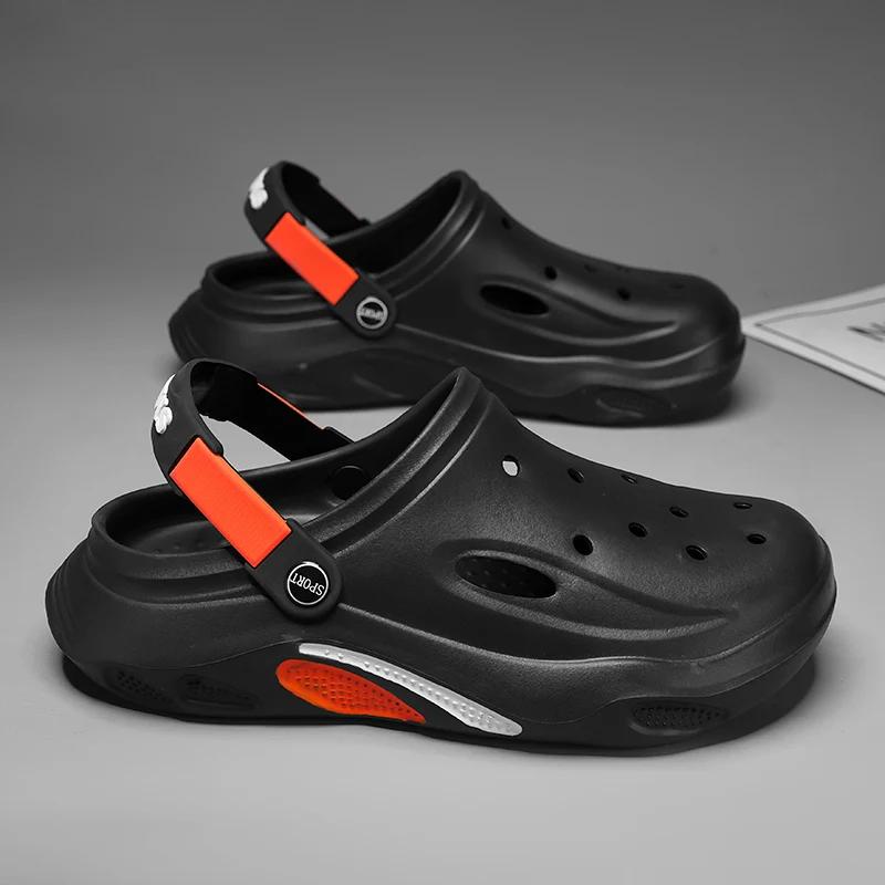 2025 летние мужские тапочки легкие EVA мужские повседневные туфли Hole Shoes Outdoor Garden Clogs мужские пляжные плоские шлепанцы