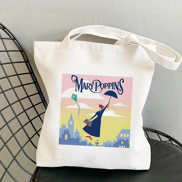 2021 Shopper Elegant Mary Poppins Kawaii Bag Harajuku Women Shopping Bag Canvas Shopper Bag Girl Tote Bag Shoulder Lady Bag
