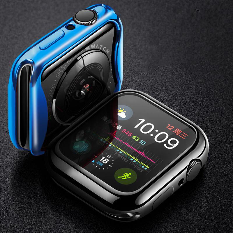 Чехол для Apple Watch Case 45мм/41мм 44мм/40мм 42мм/38мм Бампер из ТПУ Аксессуары Защитная пленка для экрана iWatch Series 6 4 3 SE 7 8 Case