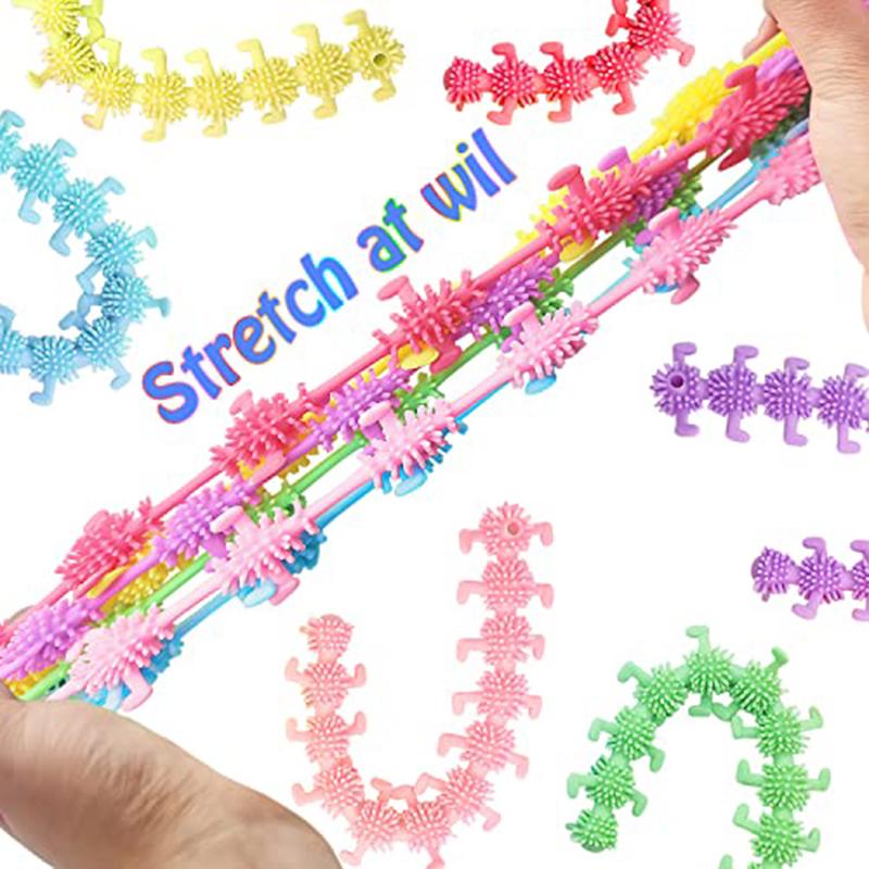 1/5/10Pcs Caterpillar Stretchy String Fidget Sensory Toys Worm Stress Fidget Toys For Adults Kids Stress Anxiety Relieve Toys