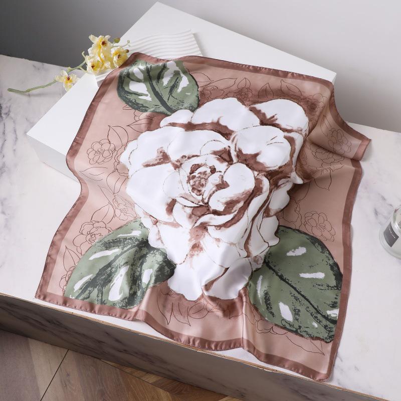 Шелковый женский квадратный шарф - Китайский стиль платок на голову для весны, лета, осени - Защита шеи и согревающий - Элегантный тонкий стиль для мамы