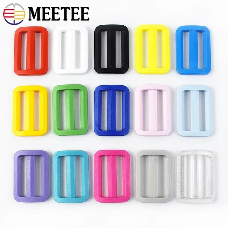 20Pcs Meetee 25/32/38mm Plastic Ring Buckles Tri-Glide Slider Adjuster Belt Buckle Dog Collar Clasp Hooks DIY Sewing Accessories