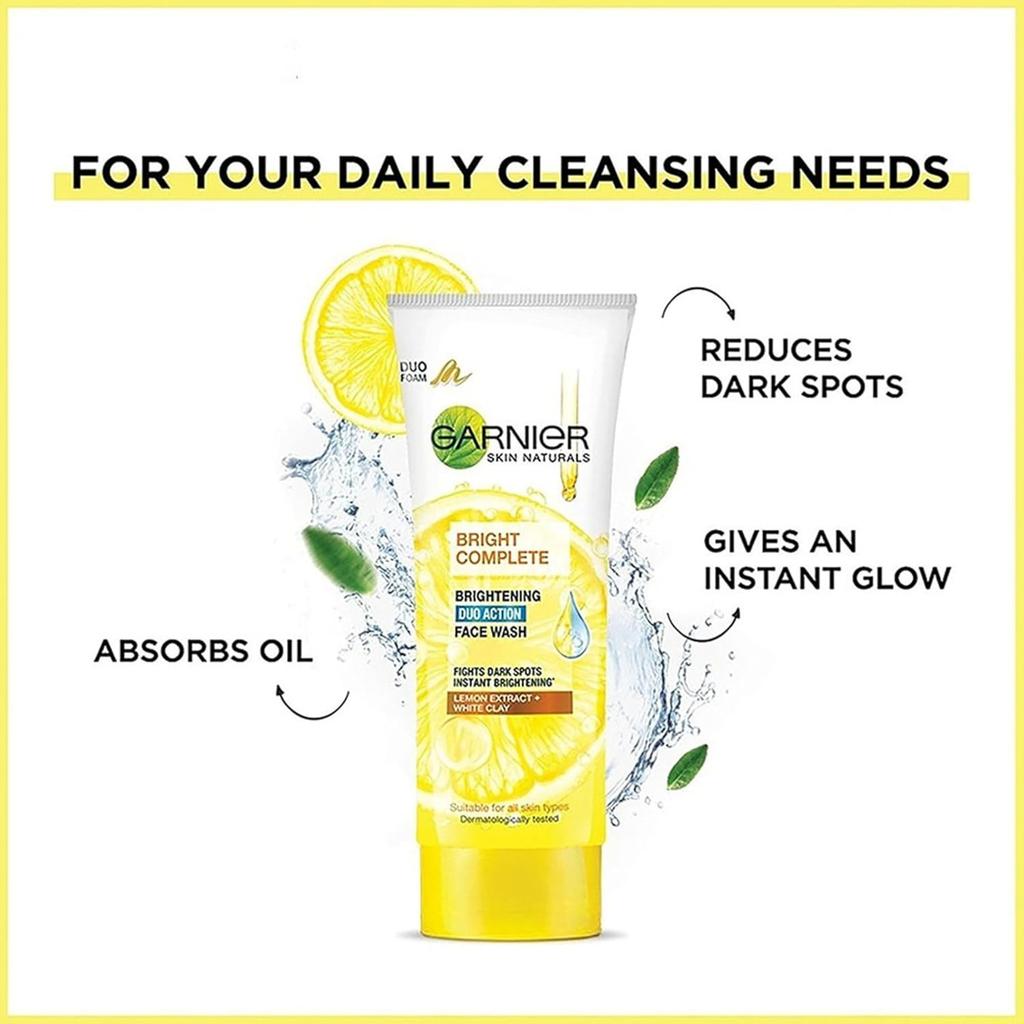 Garnier Bright Complete Осветляющий дуэт-действие Гель для умывания лица, 100 г