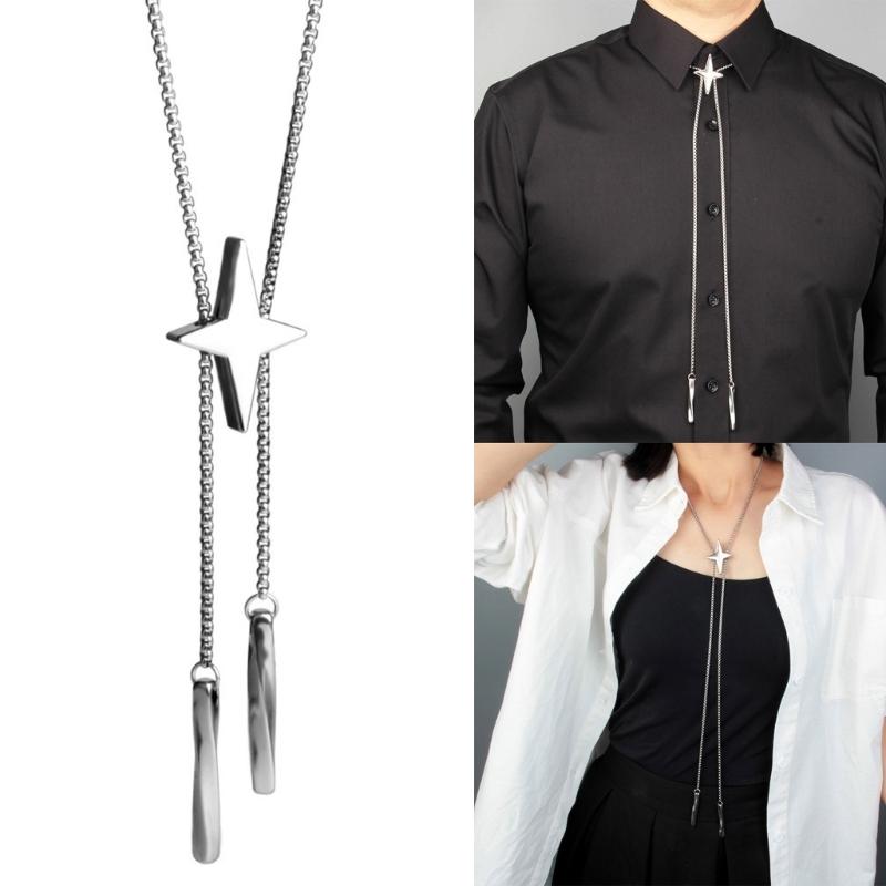 Блингблинг Звезда Кулон Боло Галстук Ожерелье Цепочка на Ключицу Подарки для Девочек Презент Лариат Боло Галстук Цепочка на Ключицу