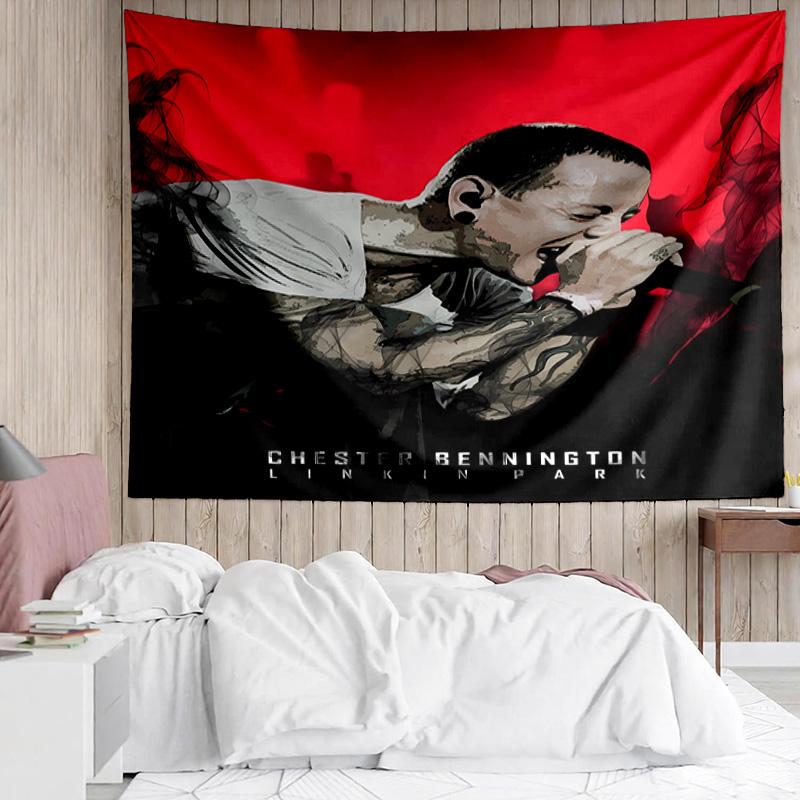Linkin Park band logo Tapestry for Bedroom Aesthetic Classroom Tapestries Wall Hanging for Living Room Dorm Office,Ideal Creative Gift