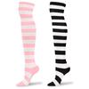LittleForBig Striped Casual Socks, Set of 2 (School Style), Black and Pink
