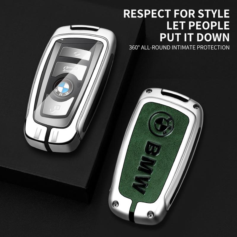 Zinc Alloy Leather Car Key Case Cover Shell For BMW 3 4 5 Series 320i 530i 550i F20 F21 F30 F31 F25 F01 F02 Keychain Accessories cwbn50