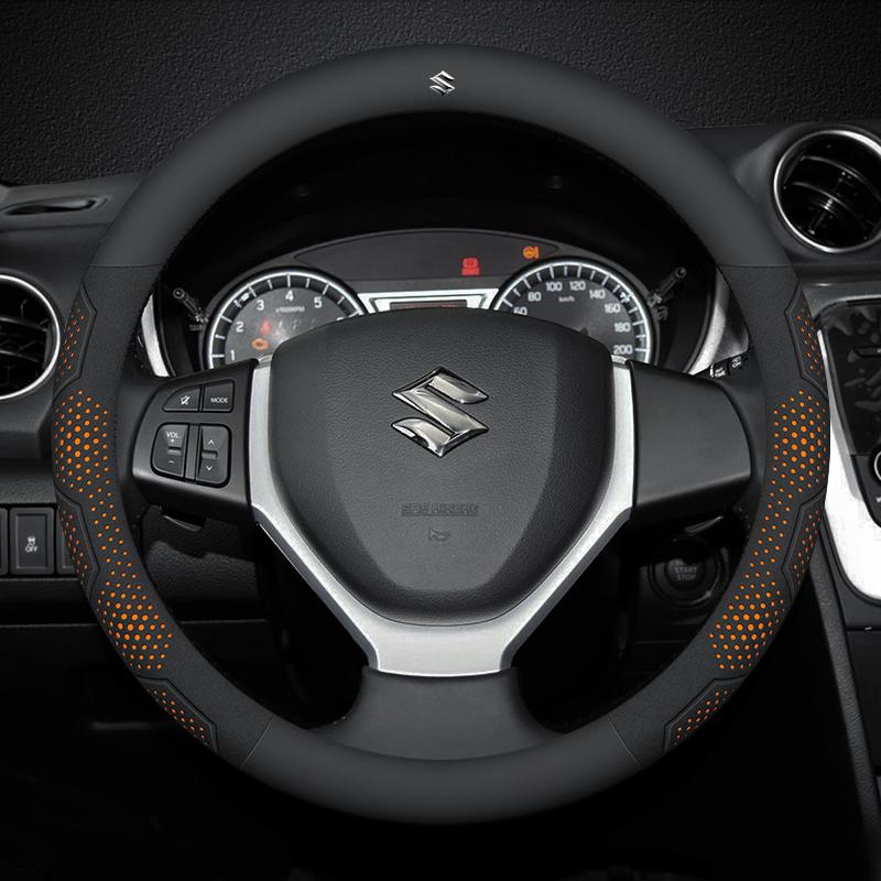 Для Suzuki S-Cross Swift SX4 Vitara Jimny Grand-Vitara Baleno Автомобиль Замша Углеродное волокно Кожа Накладка на руль Аксессуары