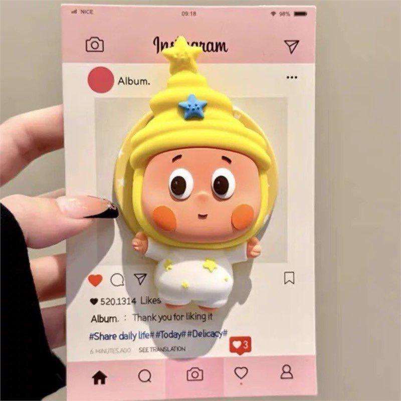 3D Силиконовый Мультяшный Плачущая Звезда Держатель для Мобильного Телефона и Выдвижной Держатель-Подушка