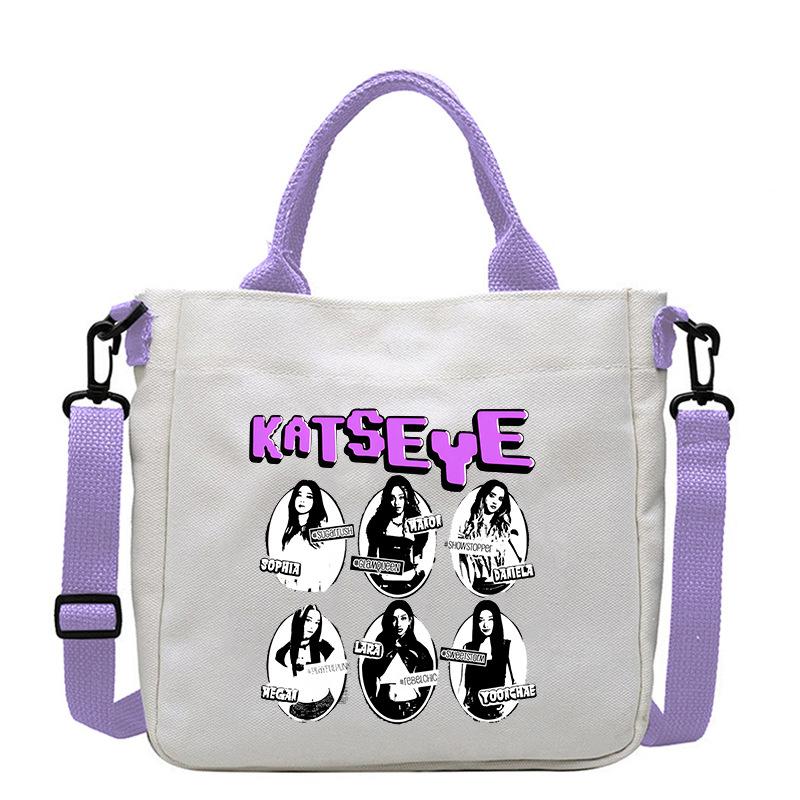 KATSEYE Fan Merch Canvas Bag Trendy Versatile Women Shoulder Crossbody Tote 601123-11