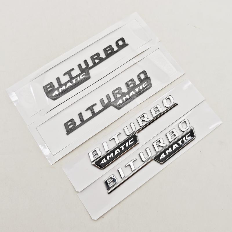 1pc 3D ABS C43 Logo Letters BITURBO 4MATIC Badge Car Rear Sticker Emblem For Mercedes Benz AMG W205 W206 Decorative Accessories IX3