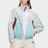 Fila X MAGIC STICK Collaboration Retro Sports Color Block Spliced Stand Collar Zip Casual Jacket Women Jackets Light-Beige F11W329705F-IV