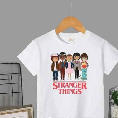 Летняя детская одежда для путешествий Футболка Stranger Things Одежда для мальчиков и девочек Футболка с коротким рукавом Аниме Футболка Топы Stranger Things