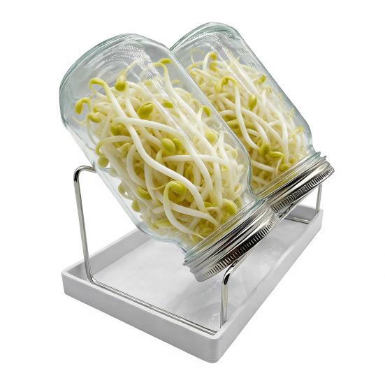 Банка с широким горлом 70/86 мм, крышка для проращивания, крышка для выращивания ростков фасоли из нержавеющей стали, банка для проращивания бобов мунг, сетчатая крышка-сито