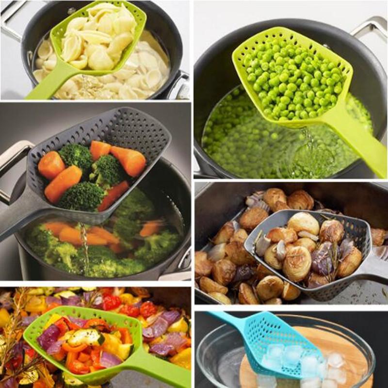 Креативные кухонные лопатки, сито для еды, совок, нейлоновая ложка, сливные гаджеты, большой дуршлаг, фильтр для супа, бытовые кухонные аксессуары