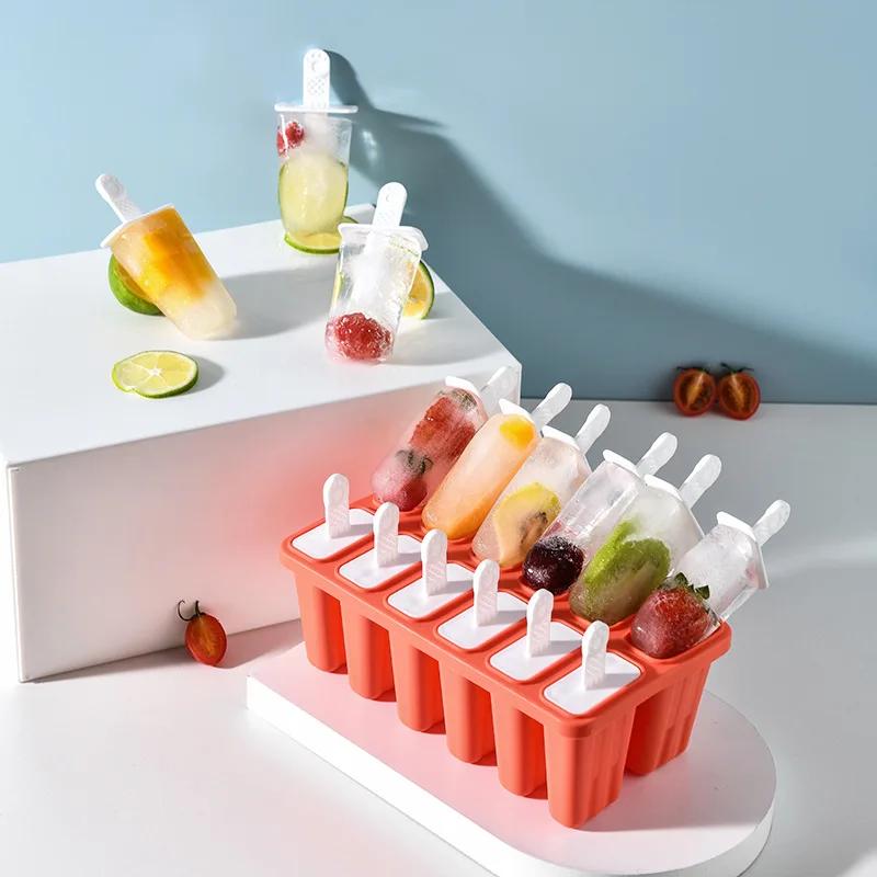 Формы для мороженого Форма для замороженных кубиков льда Форма для эскимо Домашняя форма для заморозки леденцов с бесплатными палочками Кухонная форма для палочек эскимо