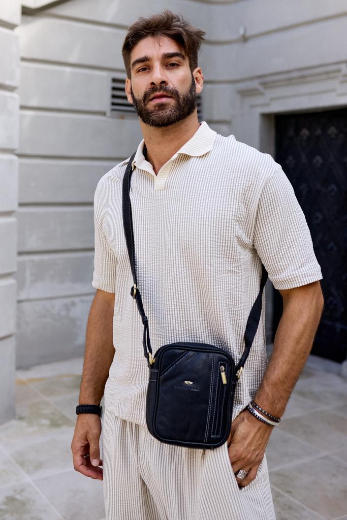 Men's leather shoulder bag - Peterson