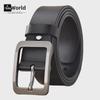 Мужской ремень из натуральной кожи с пряжкой и тисненым логотипом