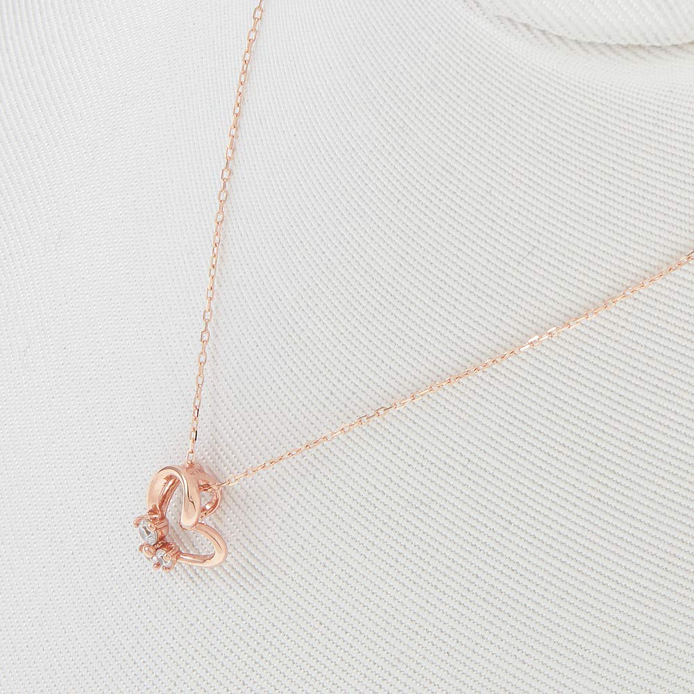 ESTELLE [WEB Exclusive] Cubic Zirconia 10K Pink Gold Heart Motif Necklace 0452-1190-0015-0000
