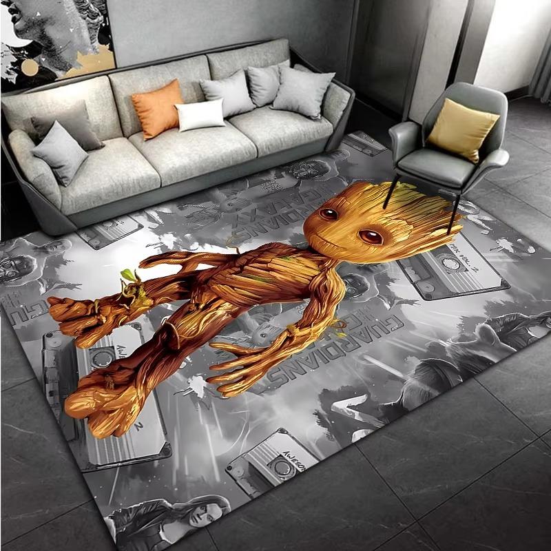 Marvel-Groot Avengers Little Tree Man Carpet for Living Room Home Decor Large Area Bedroom Floor Rug Non-slip Easy Mat