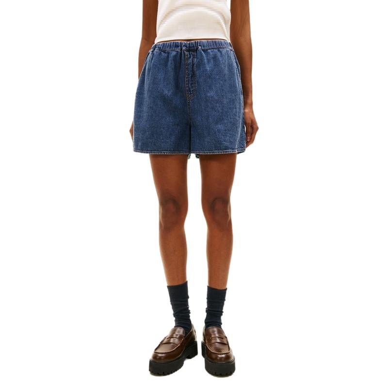Tommy Hilfiger Tommy Jeans Серия Хлопок Винтаж Свободные Прямые Спортивные Джинсовые Шорты Женские шорты DW0DW22270