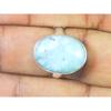 Натуральный голубой ларимар цельное серебро 925 пробы ручной работы овальное кольцо размер США-21 MK-21