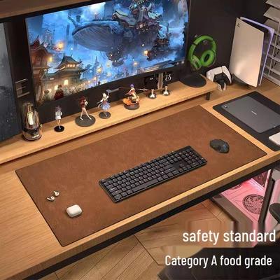 Очень большой водонепроницаемый двусторонний коврик для стола из натуральной кожи коровы, коврик для мыши