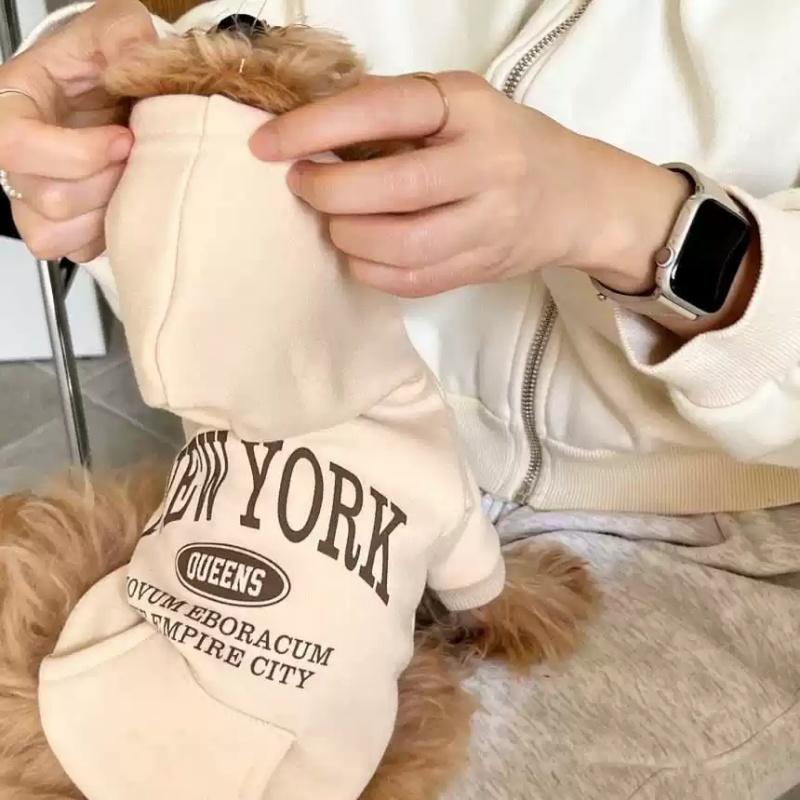 Luxury Dog Hoodies Warm Soft Dog Clothes Cute Pet Vest Letter Print Puppy Sweatshirts Autumn Cat Pullover Pet Top Poodle Outfits