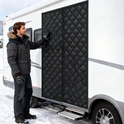 Изолирующие шторы для двери RV, ветрозащитные, 33x80 дюймов, магнитные складные двери, изолирующий чехол для путешествий, защита на открытом воздухе, кемпинг
