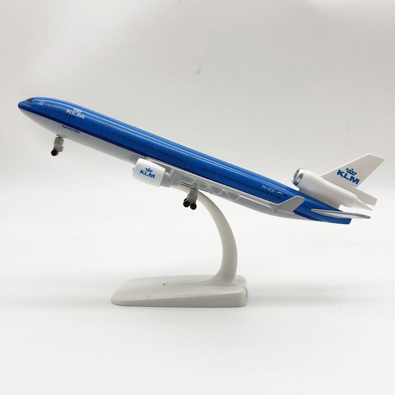 Выставочная модель самолета KLM Airways MD-11, 20 см, масштаб 1/400, литой, MD11, сплав, с подставкой, коллекция самолетов