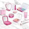 10Pcs Kids Makeup Kit for Girls Pretend Play Cosmetic Set with Eyeshadow Palette Lipstick Mirror More Washable