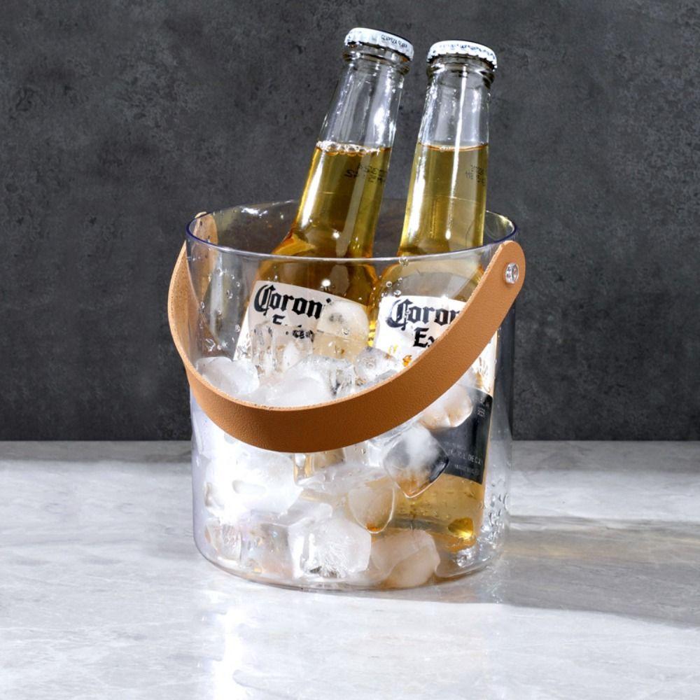 Portable Ice Bucket Clear Drinks Cooling Container Ice Cube Container Fruit Storage Basket  Home