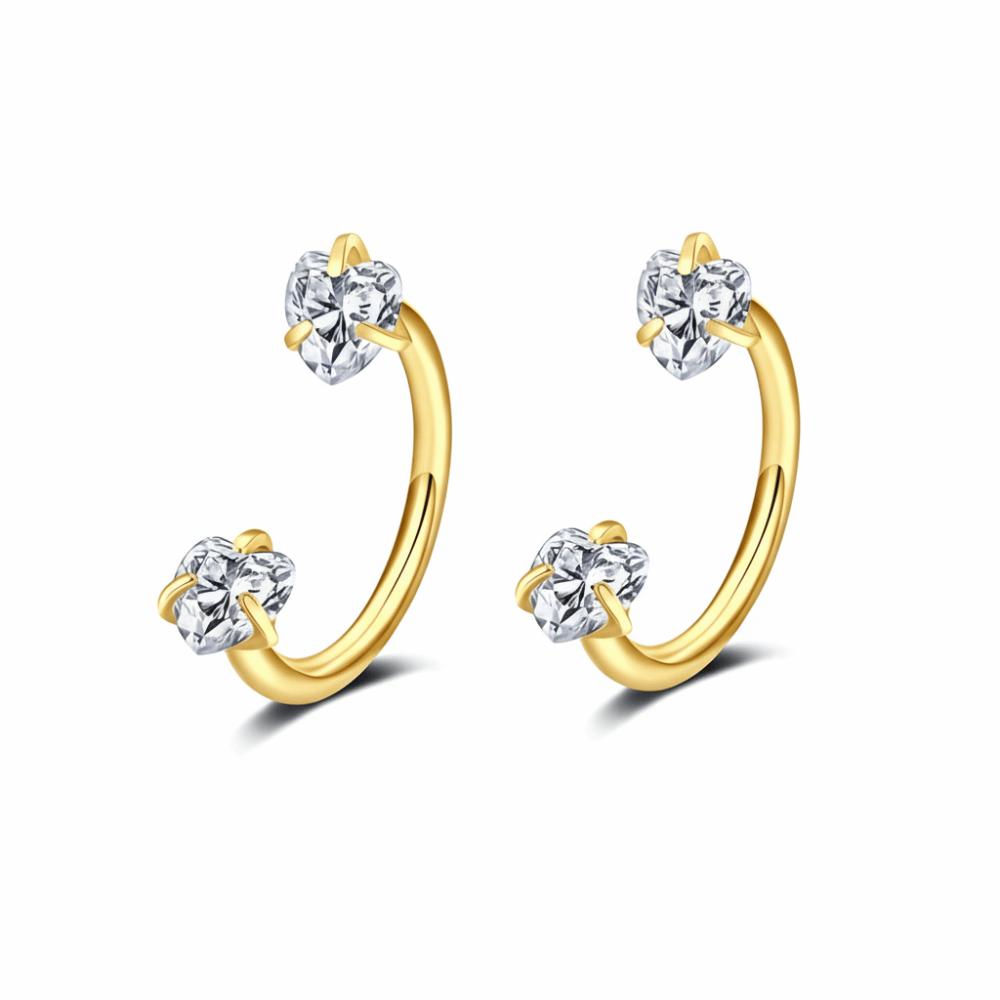 2 PCS Elegant Nose Ring Stainless Steel Daith Piercing Jewelry Cartilage Helix Earrings Daily