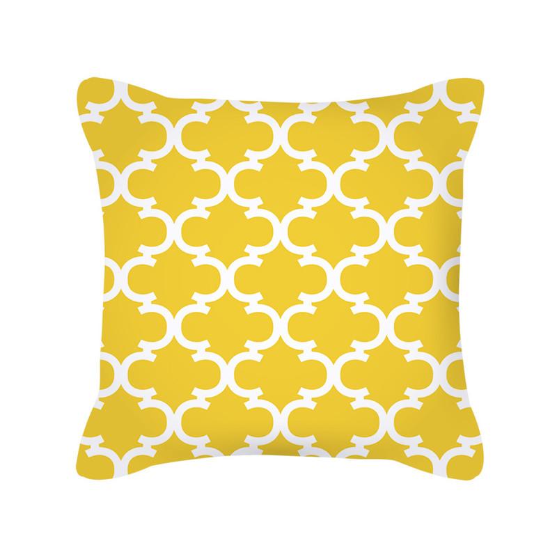 Желтый Геометрический Полосатый Чехол для Подушки Дивана Цветочный Узор Декоративная Наволочка в Скандинавском Стиле для Дома
