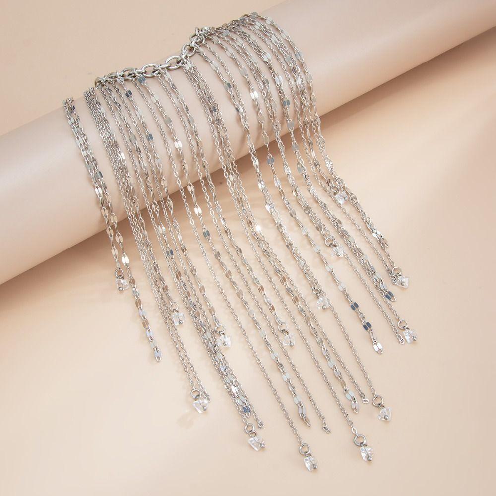Alloy Long Tassel Bracelet Exaggeration Link Chain Bangle New Design Chain Bracelet